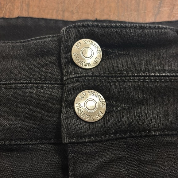 EP Yaying Designer Chinese Black High Waisted Straight Skinny Jeans 3 160/68A - Picture 8 of 11